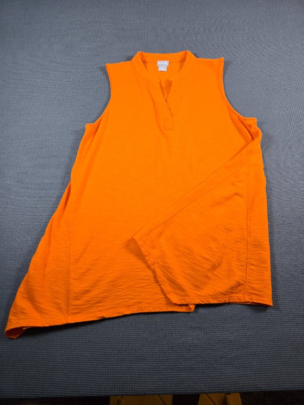 Chico's Orange Tank Top Size 2 (L) Asymmetric Hem Cotton Modal